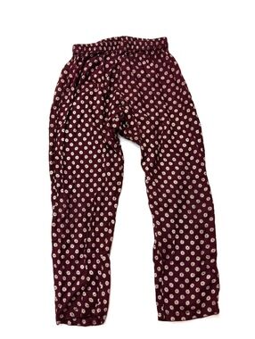 Cleobella Littles Girls Floral Print Maroon Harem Joggers Pants Size 5